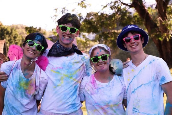 Townsville Grammar School students taking part in the Colour Frenzy Run