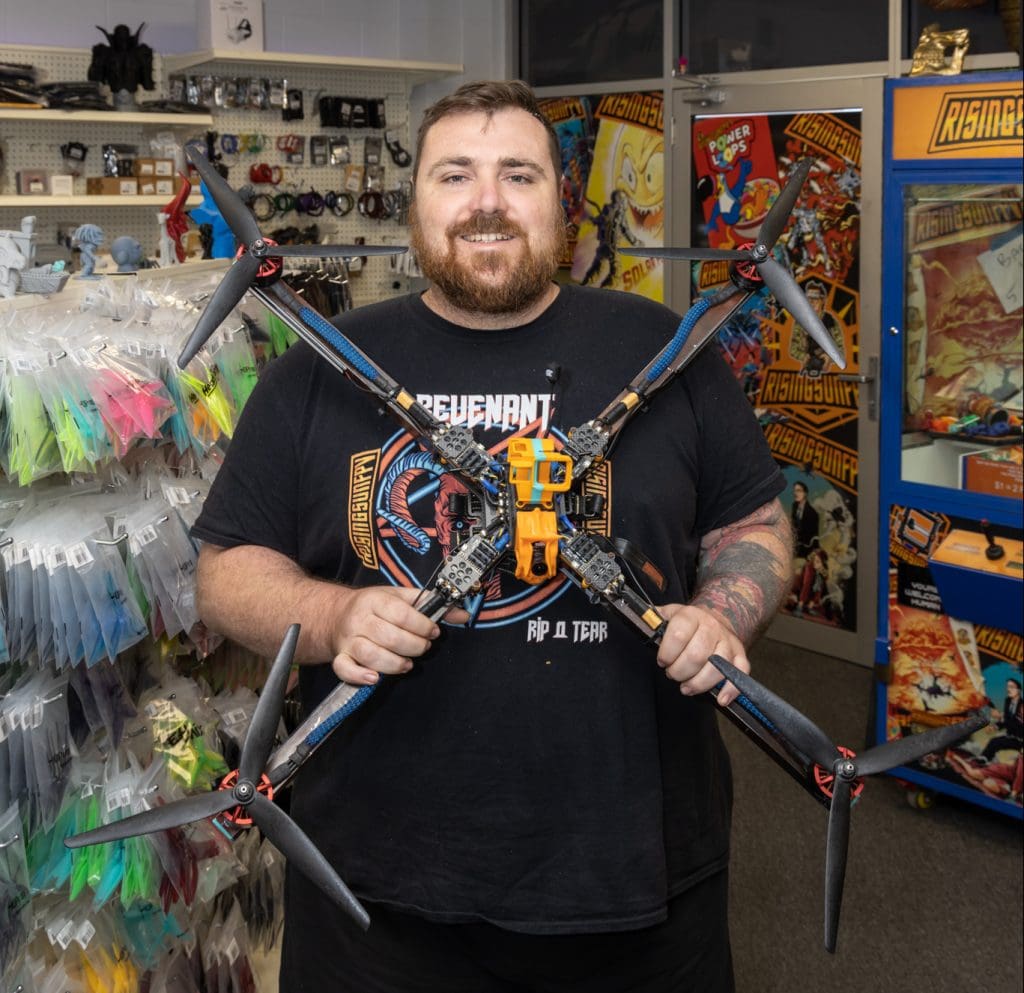 Zak Martin-Taylor with large FPV drone