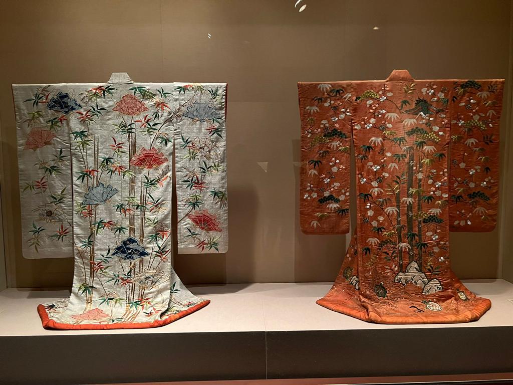 two detailed kimonos as part of the MET exhibition