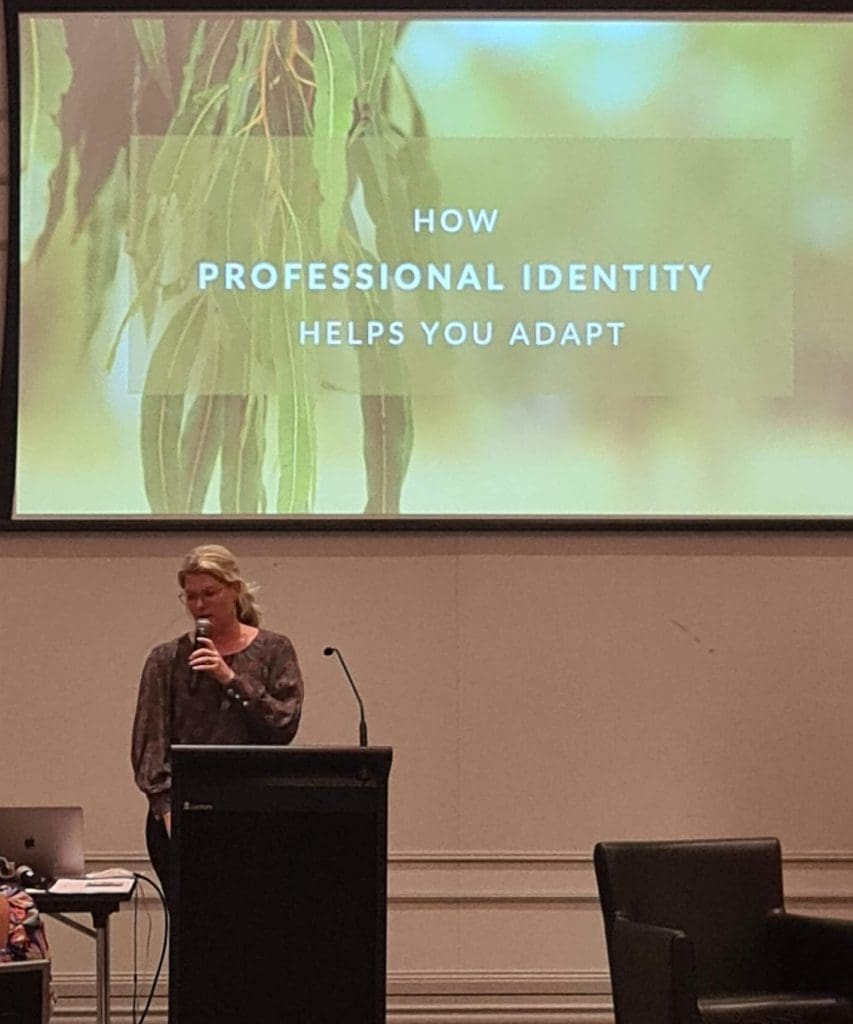 Tara Harrold presenting at the Women of Achievement Festival, Townsville 2022