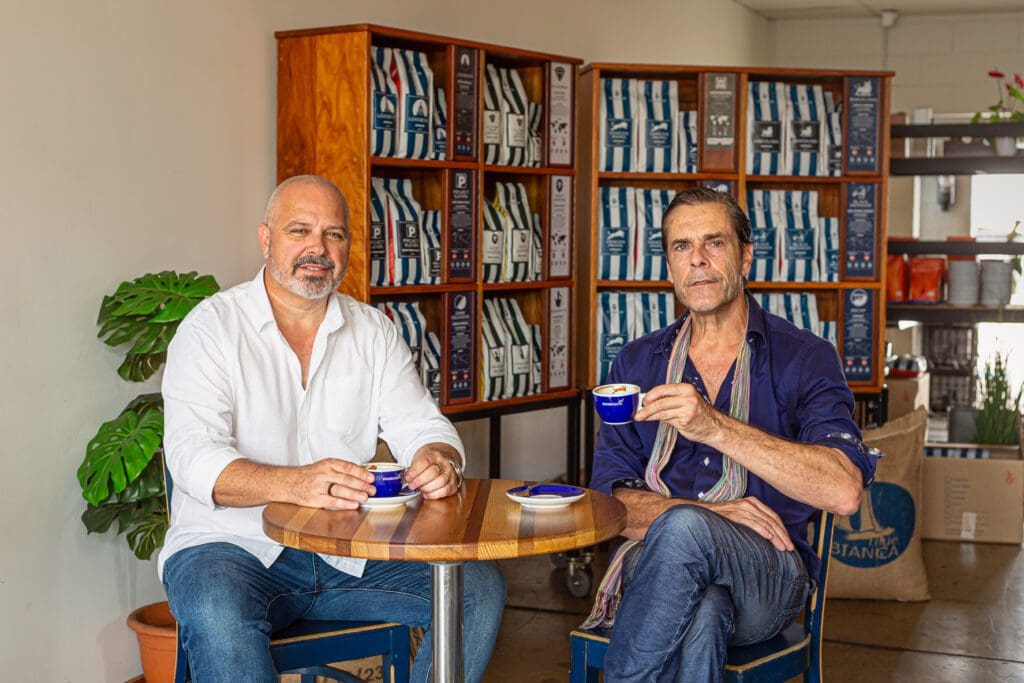Good Morning Coffee Trader Managing Director Rob Aumend and Coffee Dominion founder Jonathan Whitfield | Pioneering Townsville's Coffee Culture | BDmag October 2023
