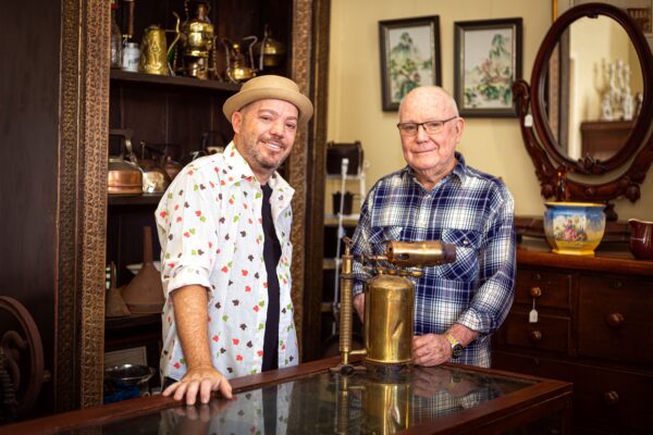 Tristan & Ian Fleming, owners of The Speckled Hen Antiques and Collectibles. BDmag October to December 2023