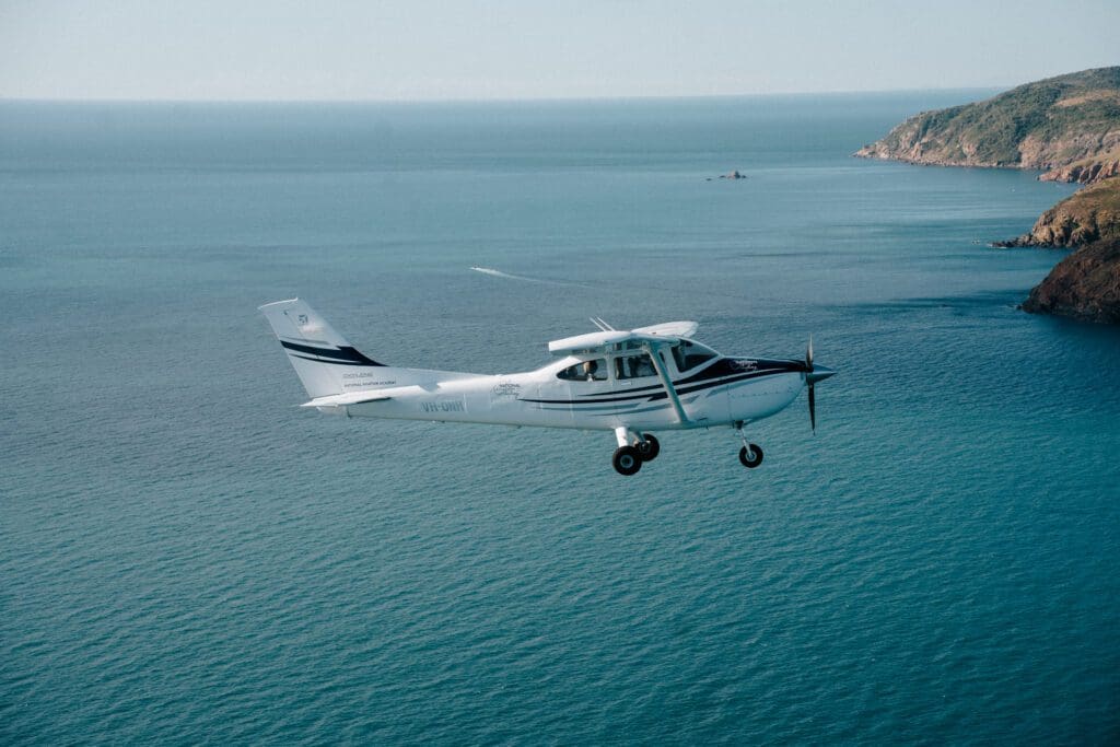 National Aviation Academy plane flying near Townsville. Clear Skies Provide Ideal Training Ground to Launch Aviation Career | BDmag Dec 2023