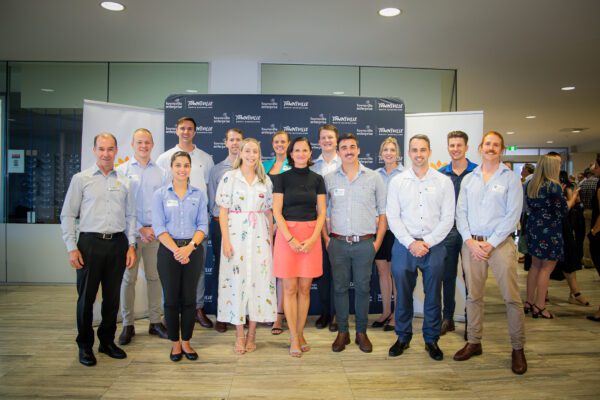 Aaron Newman (L), CEO of Queensland Country Group and Claudia Brumme-Smith (C), CEO of Townsville Enterprise with the 2024 North Queensland Future Leaders.