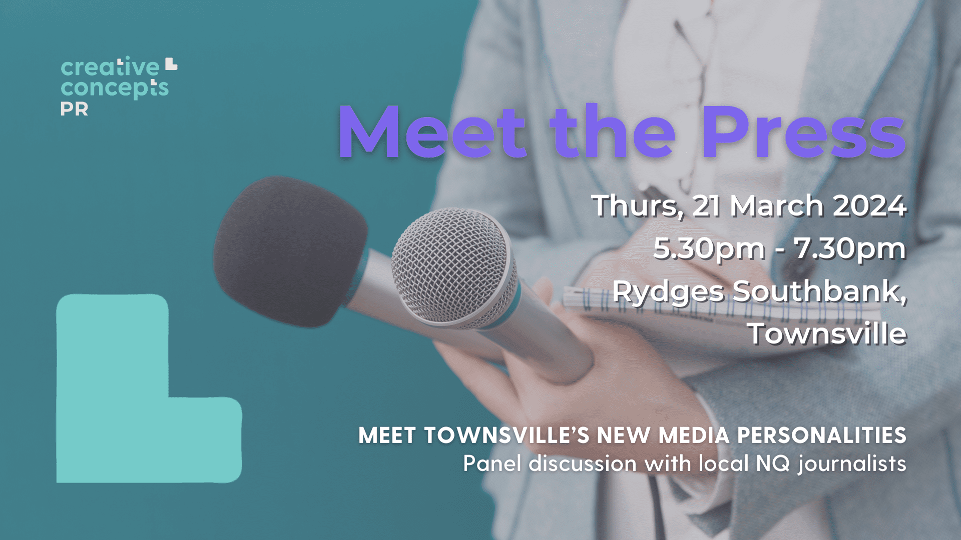 Creative concepts PR meet the press banner. BDmag events, February 2024.