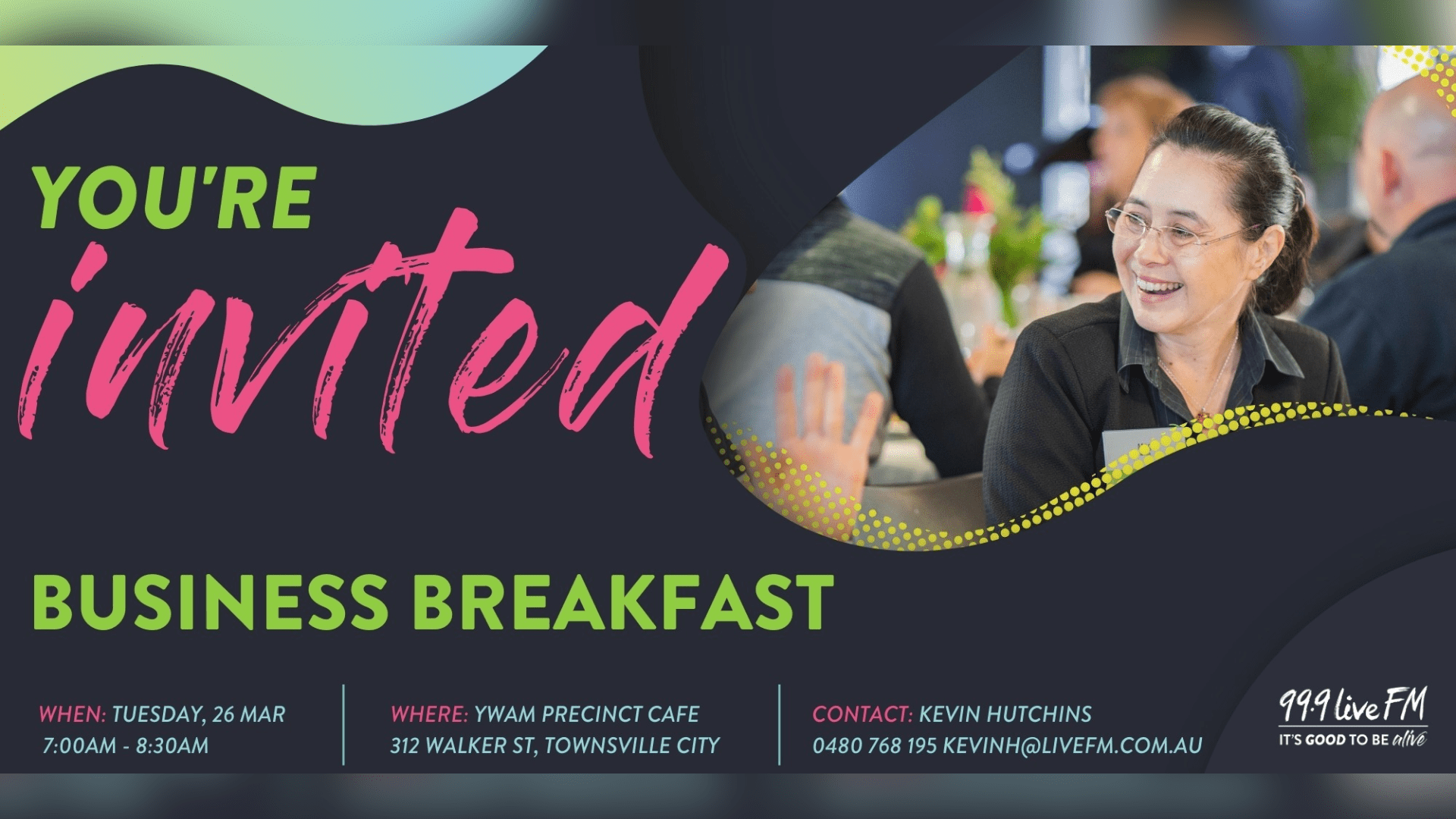 99.9 Live FM Business Breakfast - event header