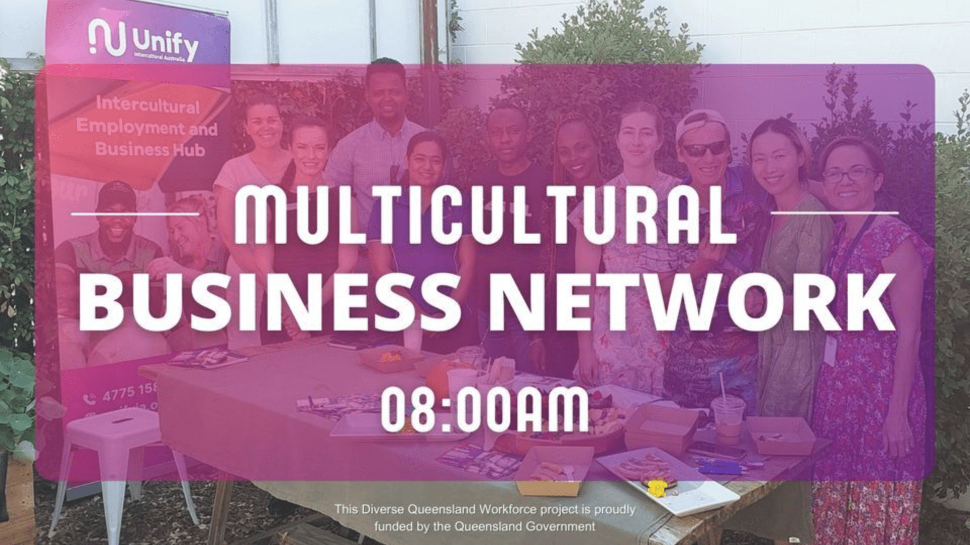 Multicultural business network event header. BDmag 2024.
