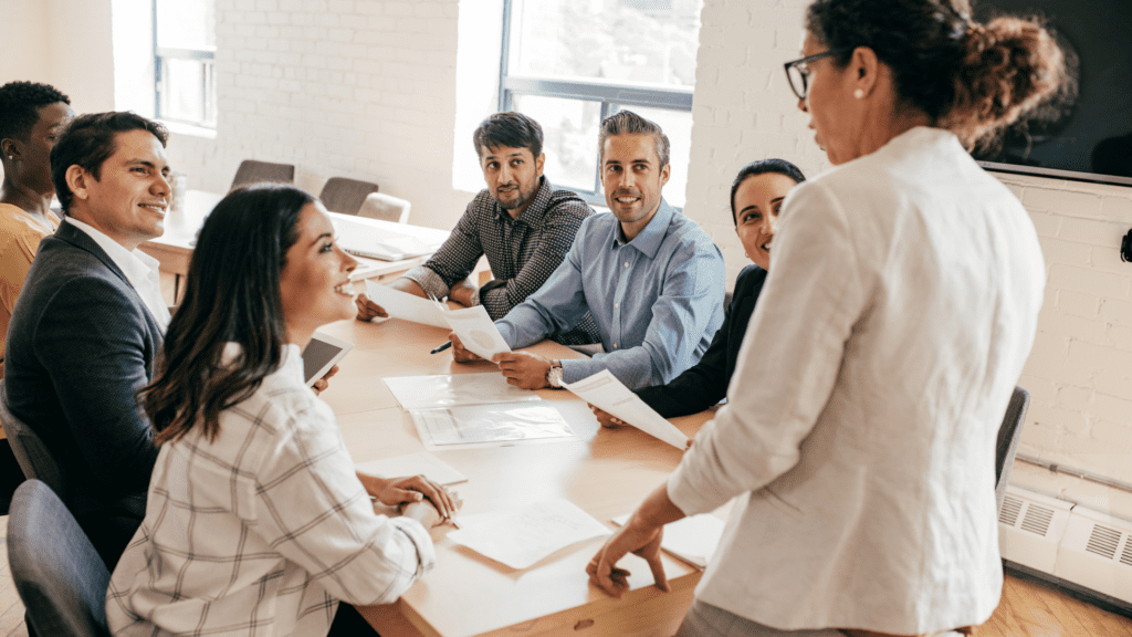 Stock image. Team working together in meeting. BDmag, February 2024.
