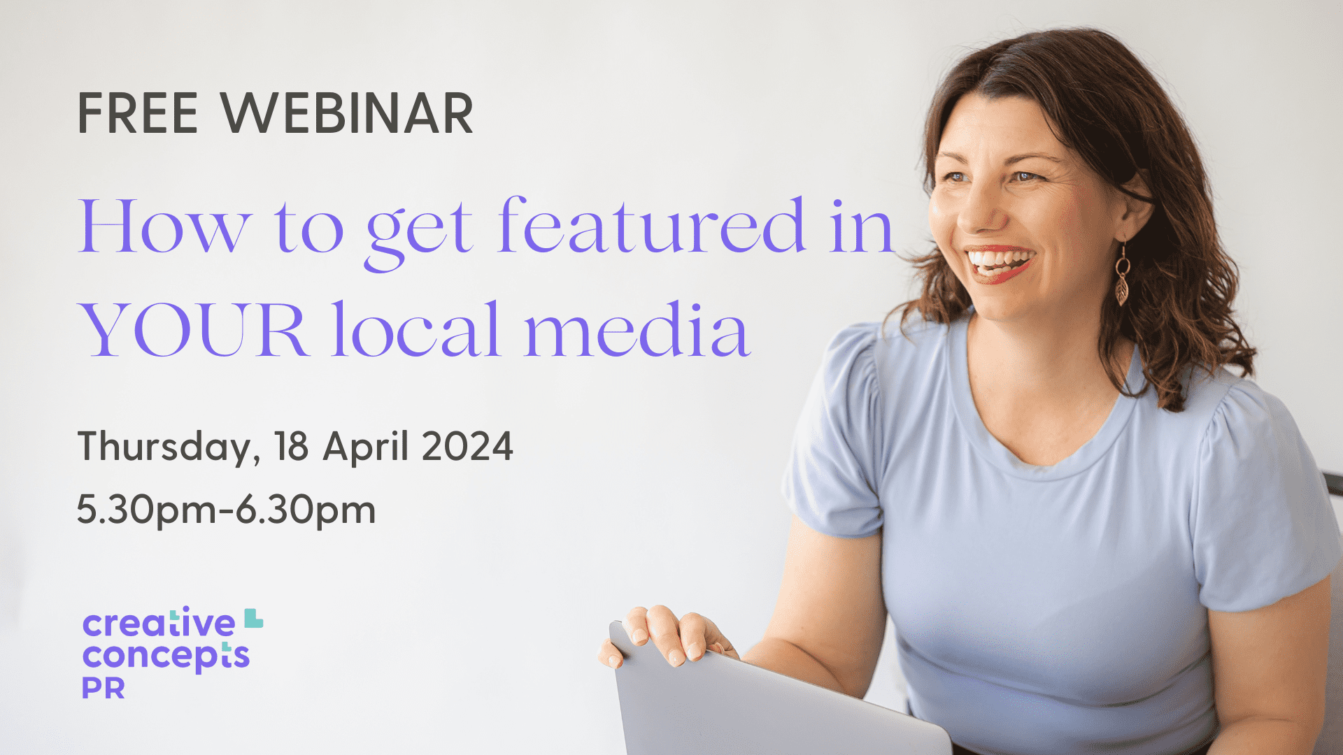 Creative Concepts PR online webinar event header. BDmag event header 2024.