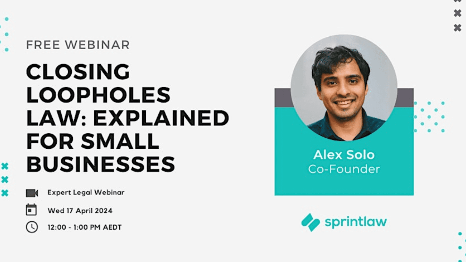 BDmag event headers. Closing Loopholes Law: explained for small business. Sprintlaw 2024